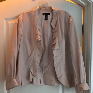 INC International Concepts Beige Ruffled Blazer